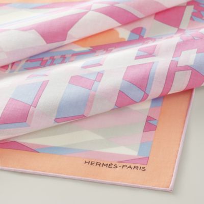 HERMES ピンク ブルー ハンカチ セット ハンカチ - レディス